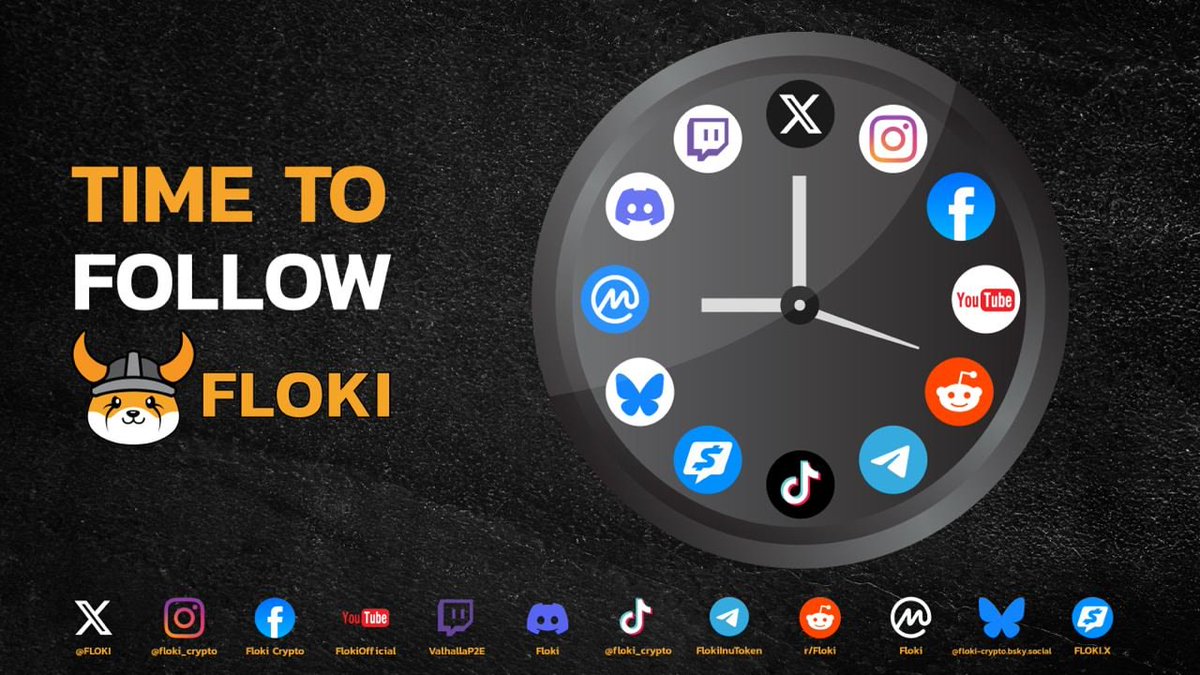 ⚔️ Join the Floki Movement Across All Platforms:

🖤 X: x.com/FLOKI 
🖤 X Community: x.com/i/communities/…
💜 Discord: discord.com/invite/Floki 
💙 Telegram: t.me/FlokiInuToken

---

🩷 Reddit: reddit.com/r/Floki/
🧡 Instagram: instagram.com/floki_crypto
💙