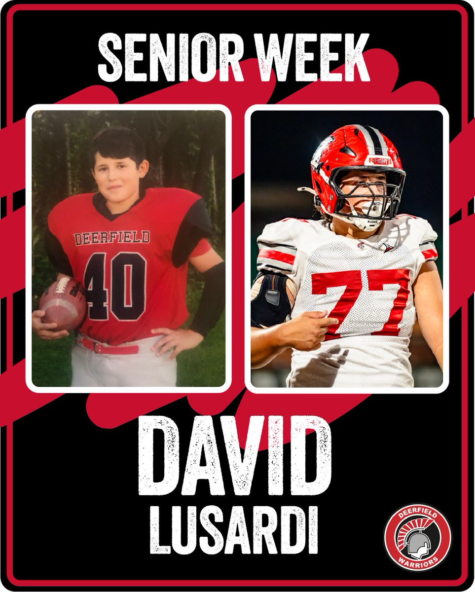 Deerfield_FB's tweet photo. 🏈Senior Week Profile 🏈
Name: David Lusardi
Position: C / DL
Football Memory: Going 4-0 against GBN https://t.co/CZwElLZHjR