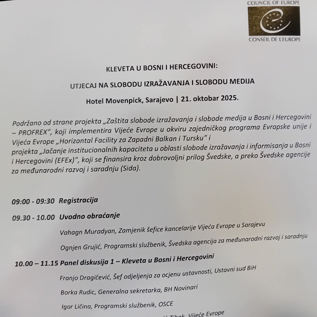 bhnovinari's tweet image. BH novinari učestvuju na debati o kleveti u BiH 🇧🇦, njenom uticaju na slobodu medija i izazovima poput SLAPP tužbi i kriminalizacije klevete u RS.
#FreedomofExpression #MediaFreedom #Defamation #SLAPPs