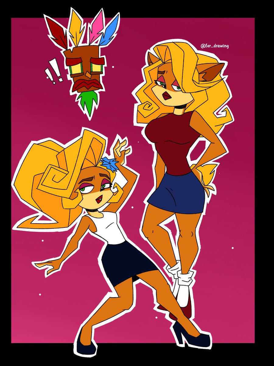 fer_drawing's tweet image. Coco é uma garota de senso de humor e Aku Aku é um pai muito protetor. Talvez ele não goste que a Tawna seja a sua única influência feminina 😅✨️
#CrashBandicoot #Warped #CocoBandicoot #Fanart #TawnaBandicoot #AkuAku