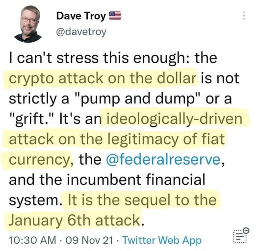 apotheon's tweet image. As long as the US government and Federal Reserve destroy our purchasing power, you&apos;re damned right sound cryptocurrencies are insurrectionist; FAR more than a protest riddled with FBI agents provocateur.  Cryptocurrencies can destroy economic despotism.

#GlobalEncryptionDay