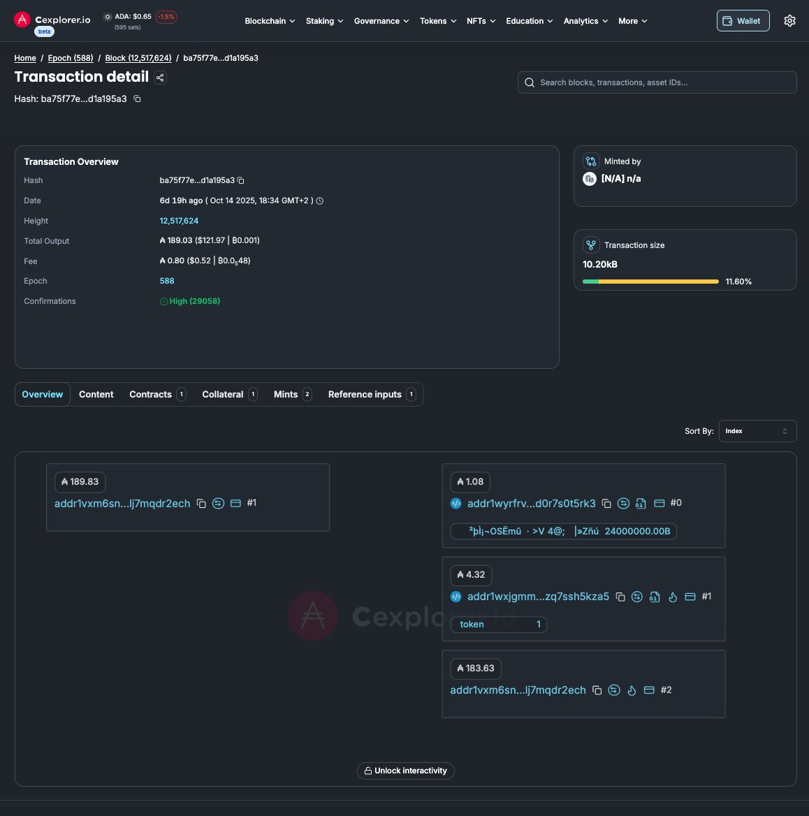 cexplorer_io's tweet image. Midnight has announced the 24B $NIGHT supply has been minted on Cardano Mainnet. 

This seems to be the mint transaction 👇