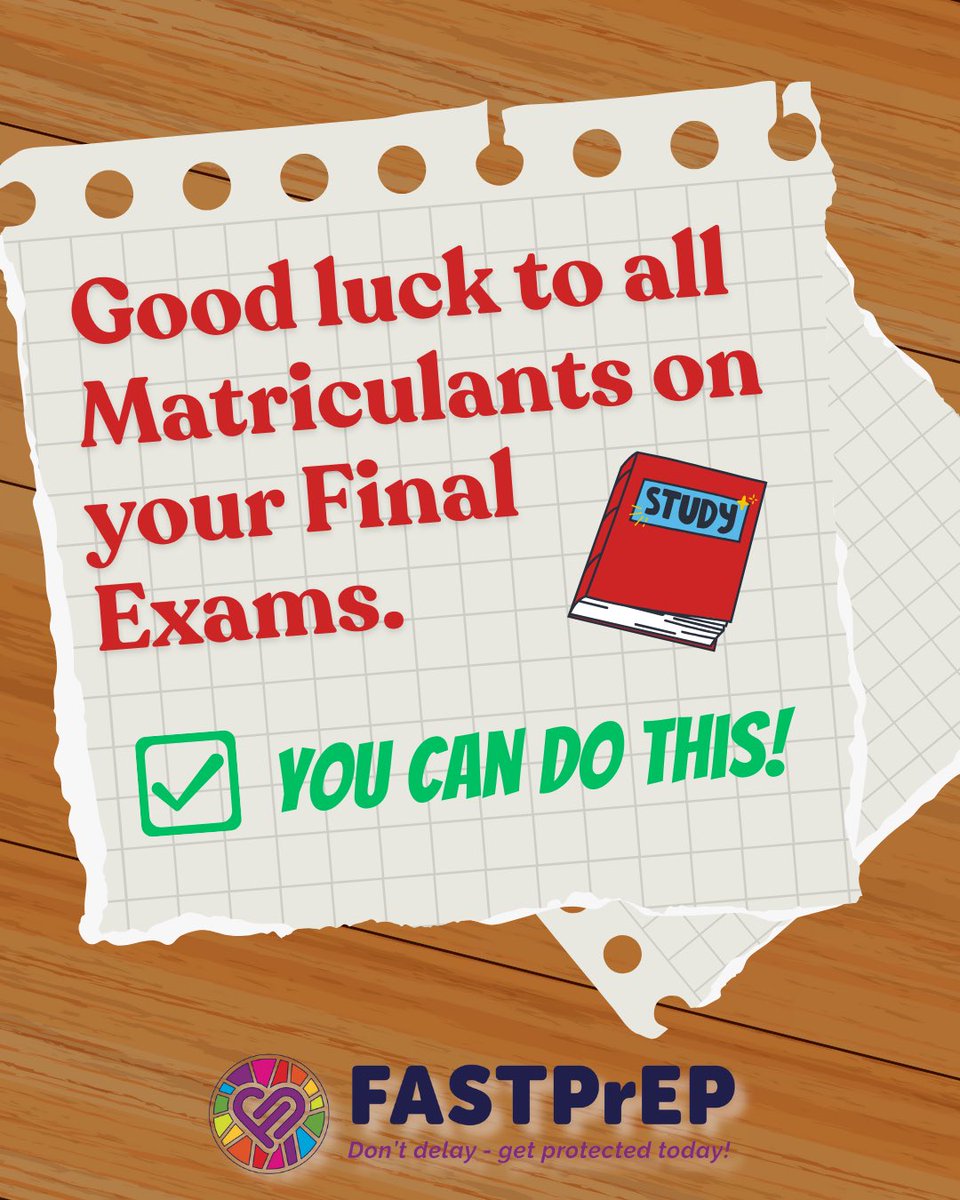 FASTPrEPstudy's tweet image. To the class of 2025 🎓🪄
We wish you good luck on your Matric final exams. 
💛 Stay focused,
💛 Work hard and study,
💛 Believe in yourself! 
#matric #exams #fastprep #desmondtutuhealthfoundation #youareworthy