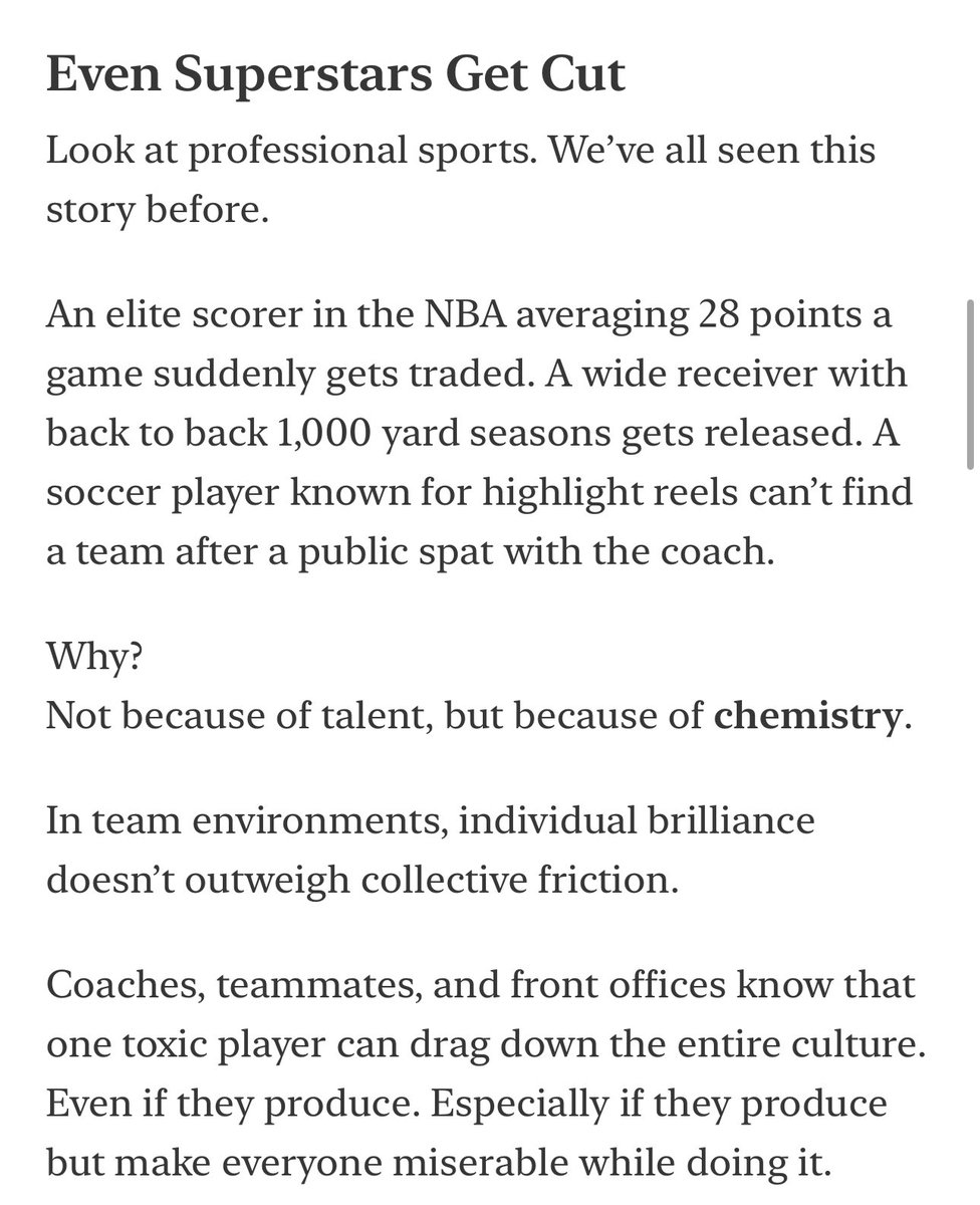 randomrecruiter's tweet image. One of the biggest career hacks:
Don’t be a jerk.
You’re going to spend 40+ hours a week with your team.
Unless you’re an undeniable superstar, no one wants to work with you if you’re always so difficult.
Even in sports, elite players get cut for bad chemistry. Corporate…