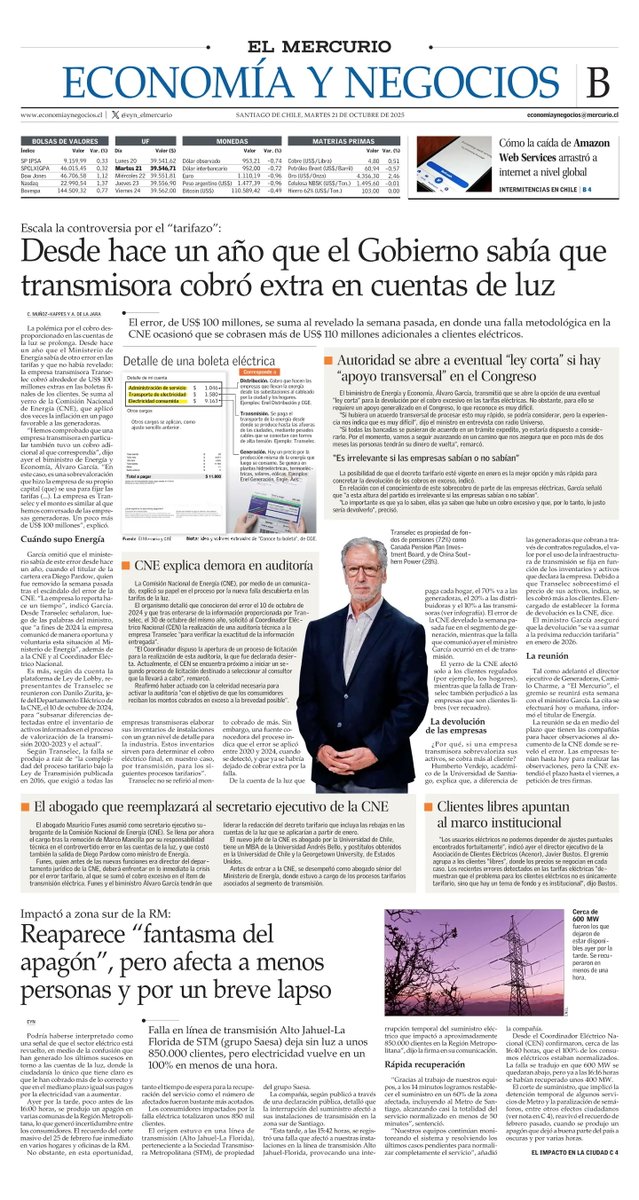 [Hoy en <a href="/elmercurioec/">Diario El Mercurio</a>] Los recientes errores detectados en las #TarifasEléctricas "demuestran que el problema para los #clientes eléctricos no es únicamente #tarifario, sino que hay un tema de fondo y es #institucional', dijo Javier Bustos, director ejecutivo de #ACENOR.