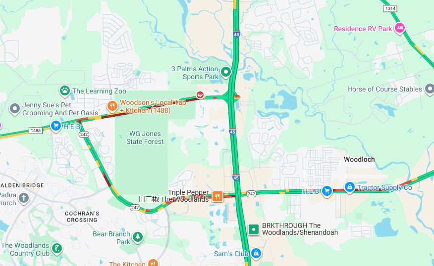 NORTH: FM 1488 is so packed! A crash reported eastbound before 45 North. <a href="/KHOU/">KHOU 11 News Houston</a>
