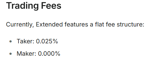 Ikaris111's tweet photo. The biggest advantage of @extendedapp is that the Maker fee is 0%! 

If you’re an active trader, using @extendedapp to open and close positions with Maker orders can save you a huge amount in fees trading over time

Join here👉https://t.co/R4iaZxwRSy https://t.co/Wo6FW5Tap0