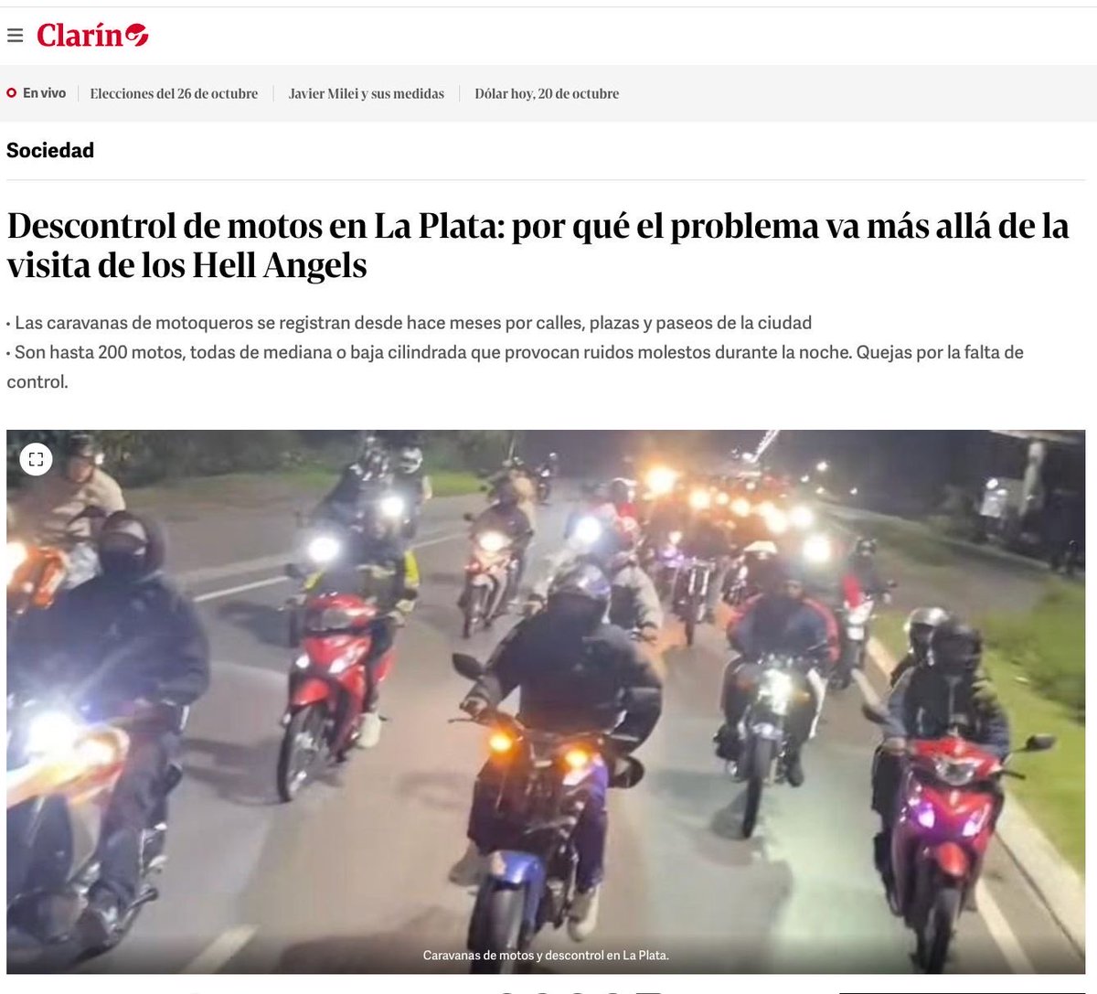 Las plazas están más lindas. Pero tomadas por motoqueros. Ruidos, miedo, descontrol.

El intendente podría asomarse a su ventana y ver lo que pasa en la plaza central de la capital bonaerense. Pero prefiere mirar para otro lado.

<a href="/PatoBullrich/">Patricia Bullrich</a> puso orden con los piquetes. ¿Tan