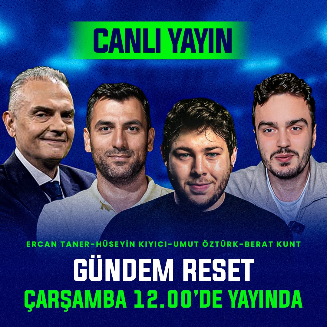 📢 Gündem Reset, yarın saat 12.00'de yayında!

🌟 Sane'nin Performansı
🧐 Tedesco'nun Tercihleri
✍️ Beşiktaş'ın Kurtuluş Reçetesi
💪 Trabzonspor'un Zirve Yürüyüşü

🗣️ <a href="/ercantofficial/">Ercan Taner</a> x <a href="/hkiyici/">Hüseyin Kıyıcı</a> x <a href="/fenernesto/">Berat Kunt</a> x <a href="/theuoz/">Umut Öztürk</a> 

👉 youtube.com/@RafineTV