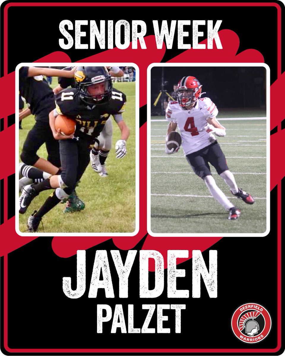 Deerfield_FB's tweet photo. 🏈Senior Week Profile 🏈
Name: Jayden Palzet
Position: DB / KR / PR
Football Memory: Winning against GBN this year! https://t.co/pOuXOFoAT2