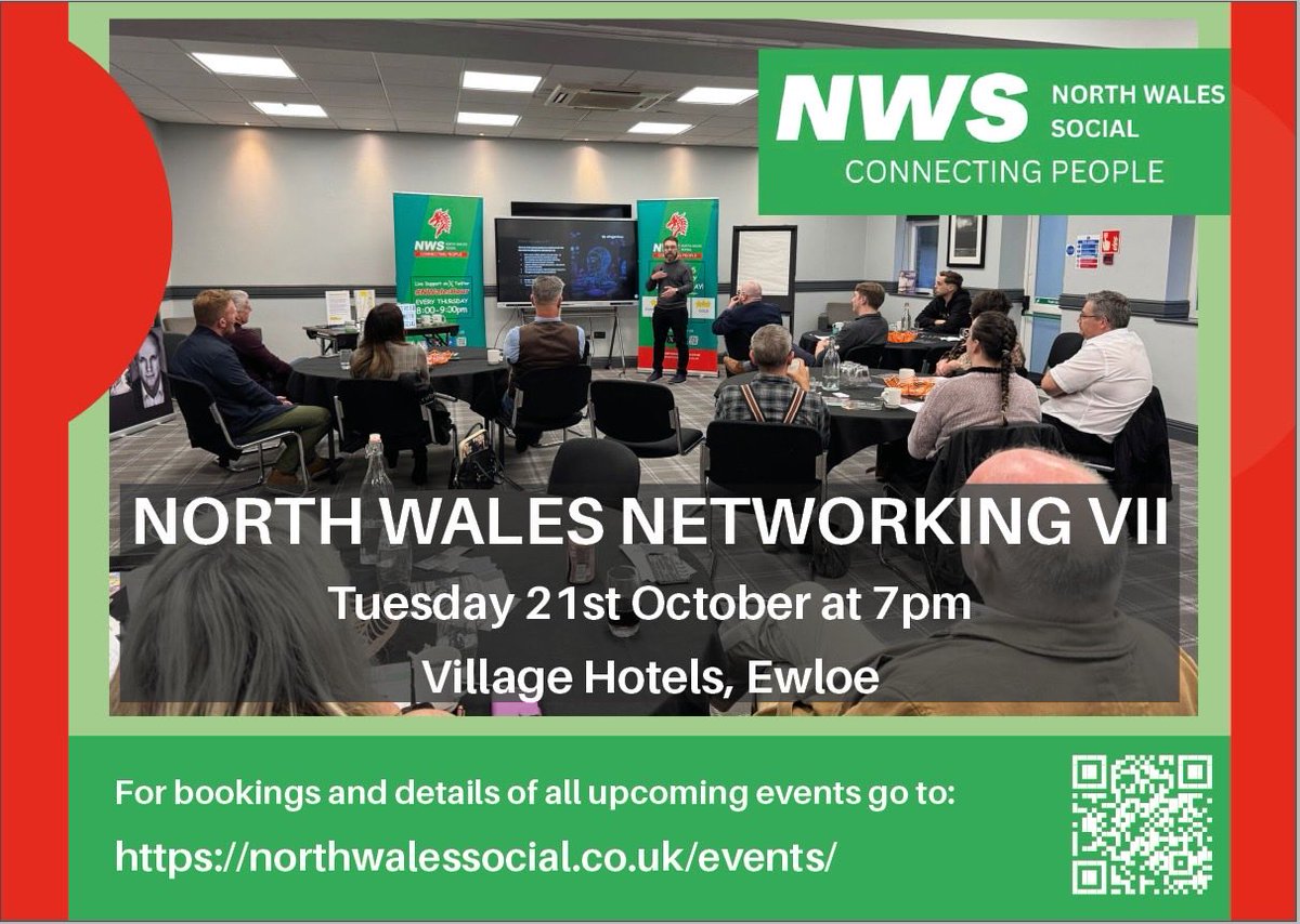 Happening Tonight at Ewloe Flintshire 🤩🚀

Book your place now at NWN Vll northwalessocial.co.uk/events/

Window closes at 5pm today 👍