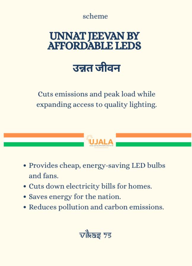SujeetKOfficial's tweet image. #KnowYourScheme

#Unnat Jeevan by Affordable LEDs aims at enhancing energy efficiency and reducing electricity consumption all over the country. The scheme targets the provision of cheap LED bulbs, tube lights, and energy-efficient appliances to homes, especially in the sections…