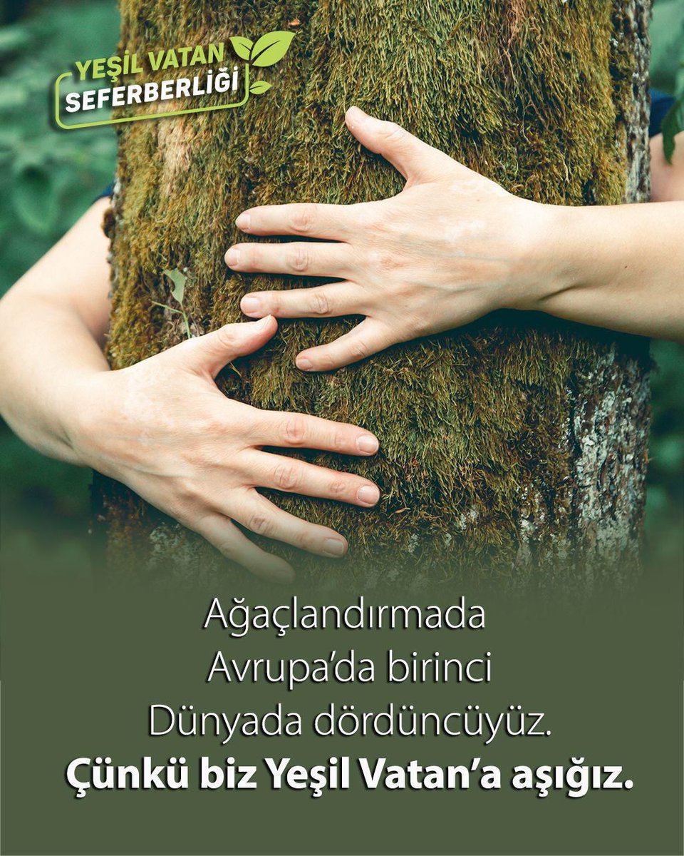 Türkiye ağaçlandırmada Avrupa birincisi, dünya dördüncüsü...

Çünkü biz Yeşil Vatan'a aşığız 💚

#YeşilVatanSeferberliği'ne katılmak için ⤵️

gelecegenefes.gov.tr