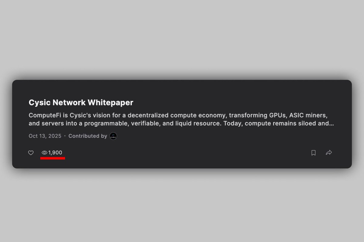 lenioneall's tweet image. did you know only 1900 ppl have seen the new @cysic_xyz whitepaper?
guess you’re not gonna say you’re here for the tech anymore
let’s be real, 90% don’t read project docs at all, and there’s no point arguing, that’s a fact, even i don’t always read them lmao
but at least for…