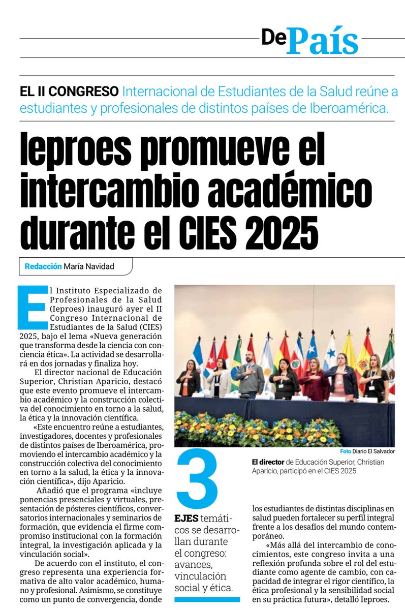 Reconocemos y valoramos en <a href="/EduSuperiorSv/">Educación Superior SV</a> el esfuerzo y compromiso institucional de <a href="/ieproes/">IEPROES</a>, sigan construyendo ciencia con conciencia ética.
