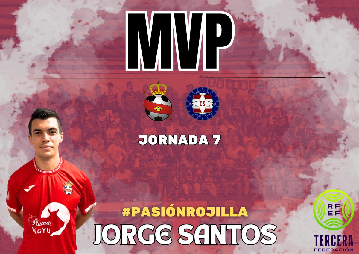 ➡️ <a href="/Jorgesantoss5/">Jorge Santos</a>, 𝙈𝙑𝙋 del partido ante el <a href="/cspuertollanocf/">CS Puertollano CF</a> 

#CDS ❤️ #PasiónRojilla