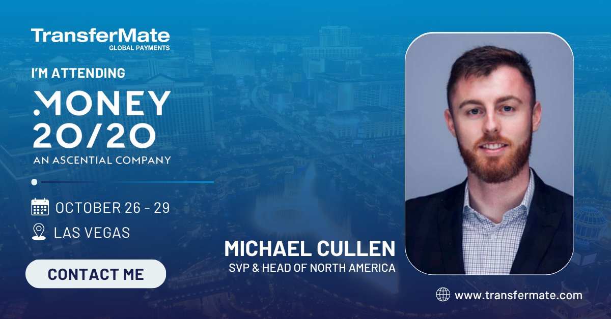 Heading to Money 20/20 with the <a href="/TransferMate/">TransferMate</a> team.
Talking embedded payments. How platforms can move money globally without borders or friction.
If you’re in Vegas and building anything with payments at its core, let’s connect.

#Money2020 #FinTech #EmbeddedPayments