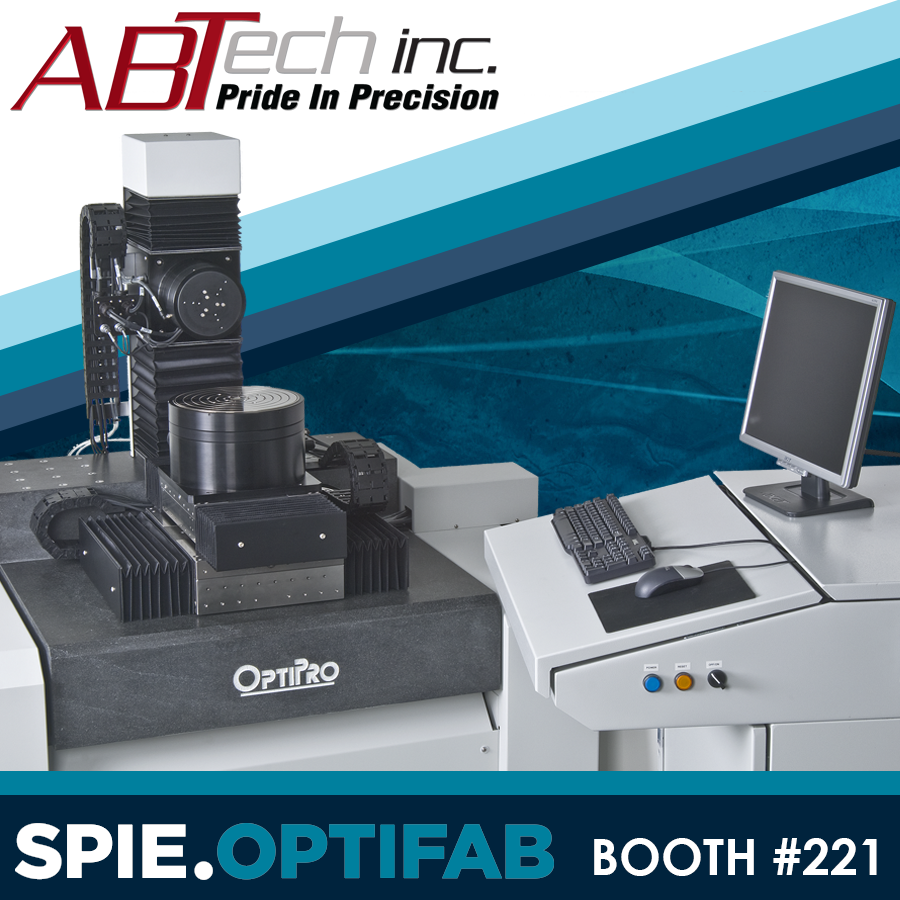 ABTechInc's tweet image. We’re at #SPIEOptifab 2025! Stop by Booth 221 in Rochester, Oct 21–23, to see ABTech’s precision metrology and measurement solutions for the optics industry. 
Precision you can measure. 
#Optics #Metrology #PrecisionEngineering #ABTech