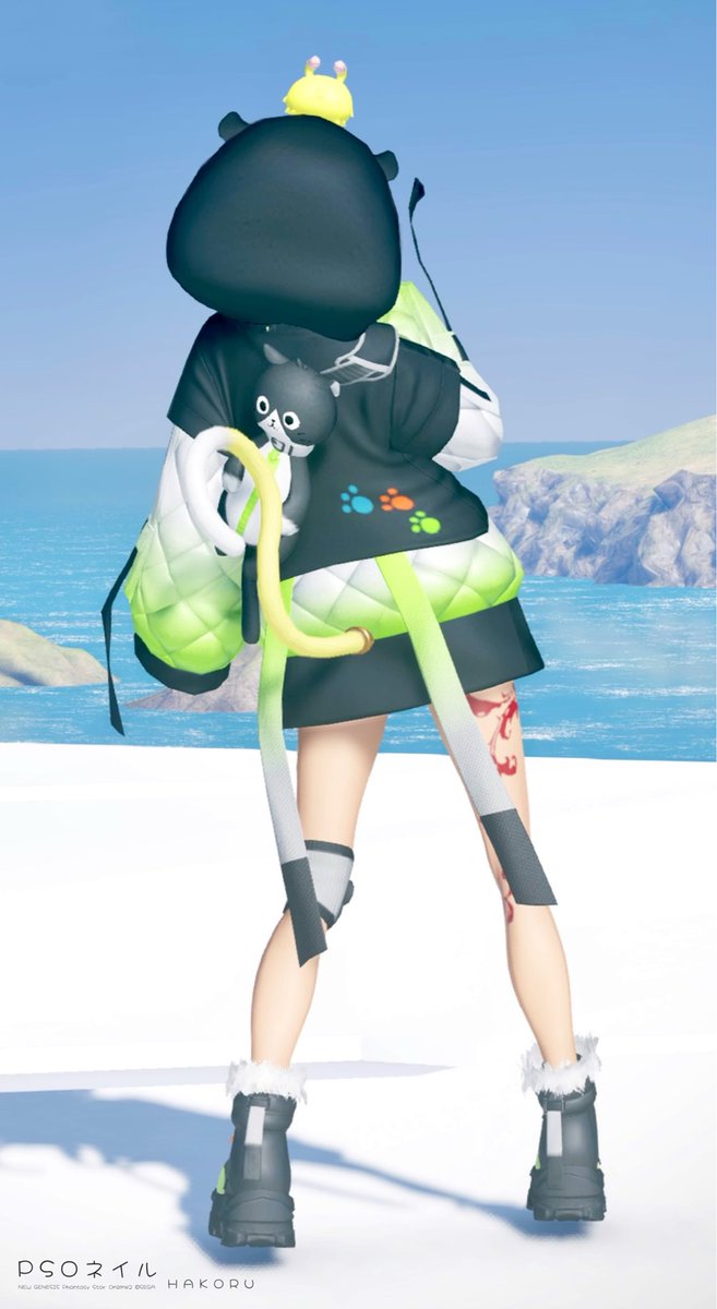 ruru_kmitnk's tweet image. ★PSO2NGS「ニャイバーパンクT2/2[Se]」★
をモデルにしたネイルチップを作りました！
複数色のネオンカラーが美しい、黒猫をモチーフにしたような衣装ですね🐈‍⬛🎨
衣装のモデルさんは、ニコ(@8mkeXyPKOUCRors )さまです⛵️
#PSO2NGS 
#ネイルチップ