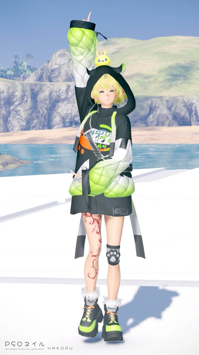ruru_kmitnk's tweet image. ★PSO2NGS「ニャイバーパンクT2/2[Se]」★
をモデルにしたネイルチップを作りました！
複数色のネオンカラーが美しい、黒猫をモチーフにしたような衣装ですね🐈‍⬛🎨
衣装のモデルさんは、ニコ(@8mkeXyPKOUCRors )さまです⛵️
#PSO2NGS 
#ネイルチップ