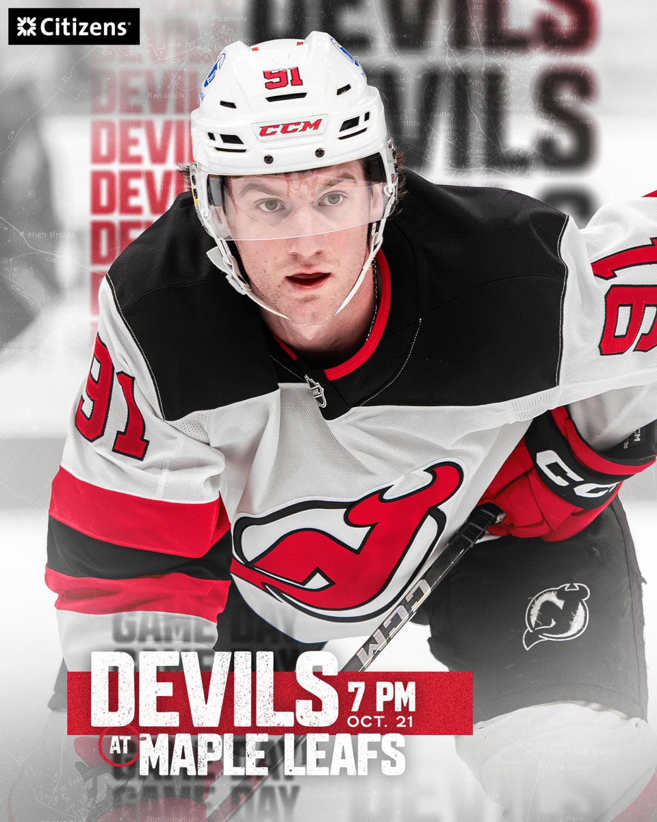 x – New Jersey Devils (@njdevils) on Twitter photo A Tuesday night tilt in Toronto. 
👊: <a href="/MapleLeafs/">Toronto Maple Leafs</a> 
🏒: 7 PM
📺: MSG
🎧: bit.ly/33z5veQ
#NJDevils | <a href="/CitizensBank/">Citizens</a> A Tuesday night tilt in Toronto. 
👊: <a href="/MapleLeafs/">Toronto Maple Leafs</a> 
🏒: 7 PM
📺: MSG
🎧: bit.ly/33z5veQ
#NJDevils | <a href="/CitizensBank/">Citizens</a>
