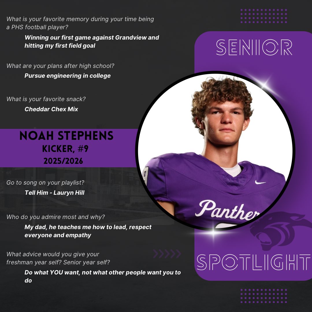✨Senior Spotlight✨
<a href="/PHSPantherFB/">Park Hill South FB</a>