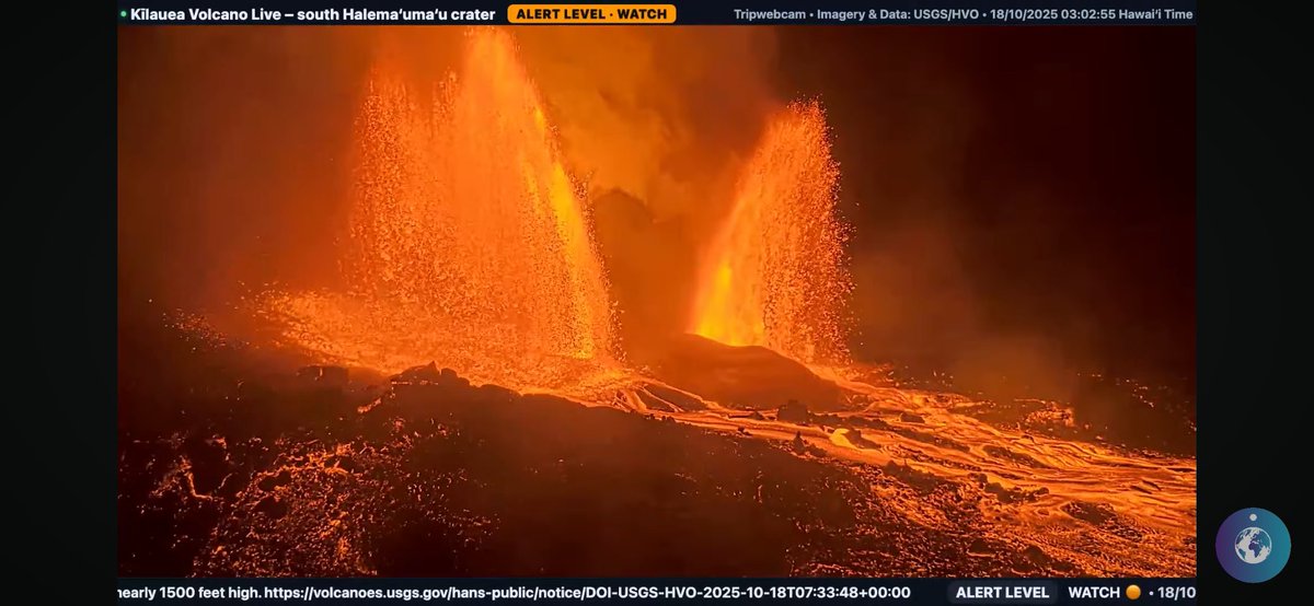 This is from Kilauea Episode 35
- Started Oct 17 at 8:05pm HST
- Ended Oct 18 at 3:32am HST
- 7 hours, 27 minutes long

You’d think this was Peter Jackson’s Mt. Doom!

There’s nothing like the raw power of creation than a volcano erupting. 

Especially if you can get steps away