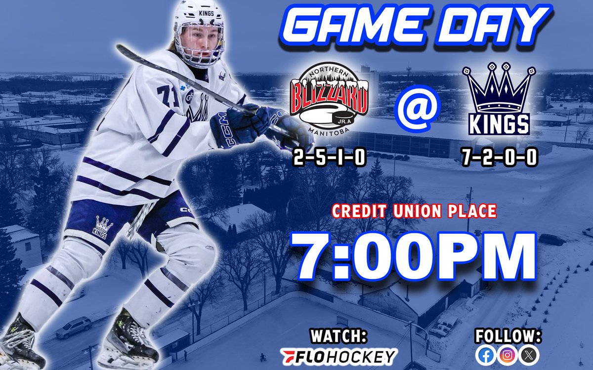 The Dauphin Kings and Northern Manitoba Blizzard play their first of six games against each other this season starting tonight at Credit Union Place.

Read more in the Aspen Insurance Game Day Report: dauphinkings.com/kings-welcome-…

#MJHL #ForTheCrown 👑