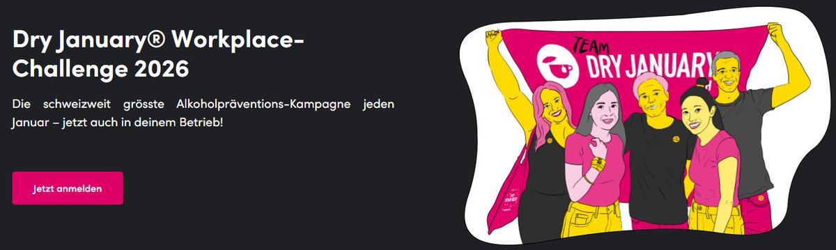 Beim #DryJanuary 2026 können neu auch Betriebe mitmachen. Ziel der Challenge ist es, dass sich Mitarbeitende gegenseitig motivieren, ihren #Alkoholkonsum zu reflektieren.
Anmeldefrist für Betriebe ist der 15. Dezember.
#Alkohol #alkoholfrei #SoberCurious
dryjanuary.ch/de/betriebe/fu…