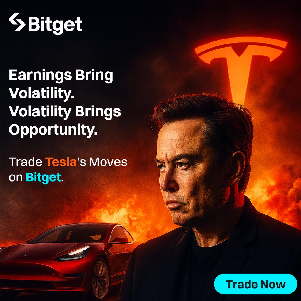🚀 THE RUSH IS ON! 🚀

Trade popular Stock Futures on Bitget and split a MASSIVE $400,000 in $TSLA tokenized shares!

🏆 Your share? Up to $10,000 in Tesla rewards!
Don't wait. The pool is limited!

👉 Jump in now: bitget.cloud/launchhub/trad…

#Bitget #StockFutures #Tesla #Trading