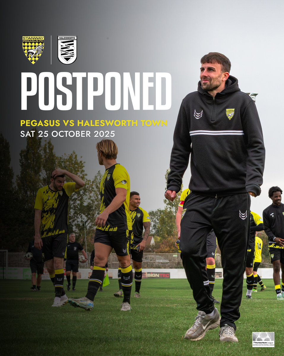 ❌MATCH POSTPONED

This Saturday’s fixture against Halesworth Town has been postponed due to Halesworth’s involvement in the Suffolk Senior Cup.

A new date for the match will be announced in due course.