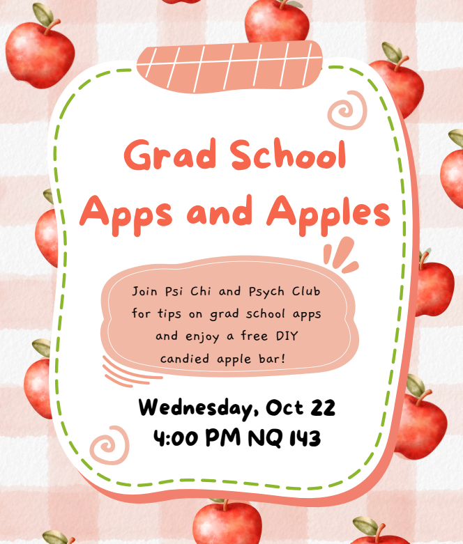Fall into grad school season 🍂  Join us tomorrow for Grad School Apps &amp; Apples — where expert advice 🎓 meets a candy apple bar 🍎!  Wednesday, Oct. 22, at 4:00 pm in NQ 143