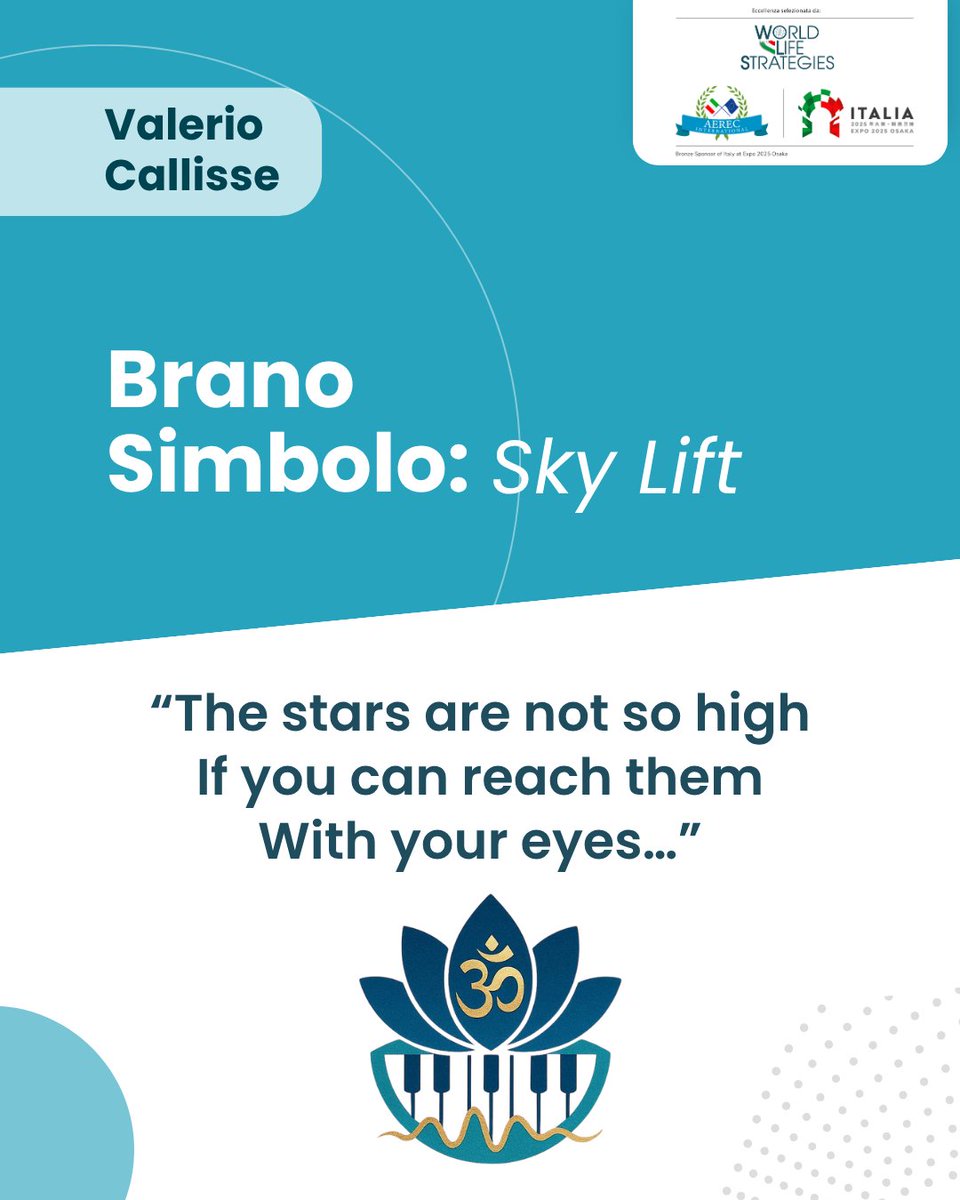 AerecSocial's tweet photo. Valerio Calisse, tra le eccellenze #AEREC per #WorldLifeStrategies, unisce arte e consapevolezza in progetti che ispirano.
Da Music Of The Chakra a Sky Lift — brano del film Mio Fratello Mia Sorella su Netflix — la sua #musica genera equilibrio, emozione e autentico #benessere. https://t.co/CjJzxHuAr6