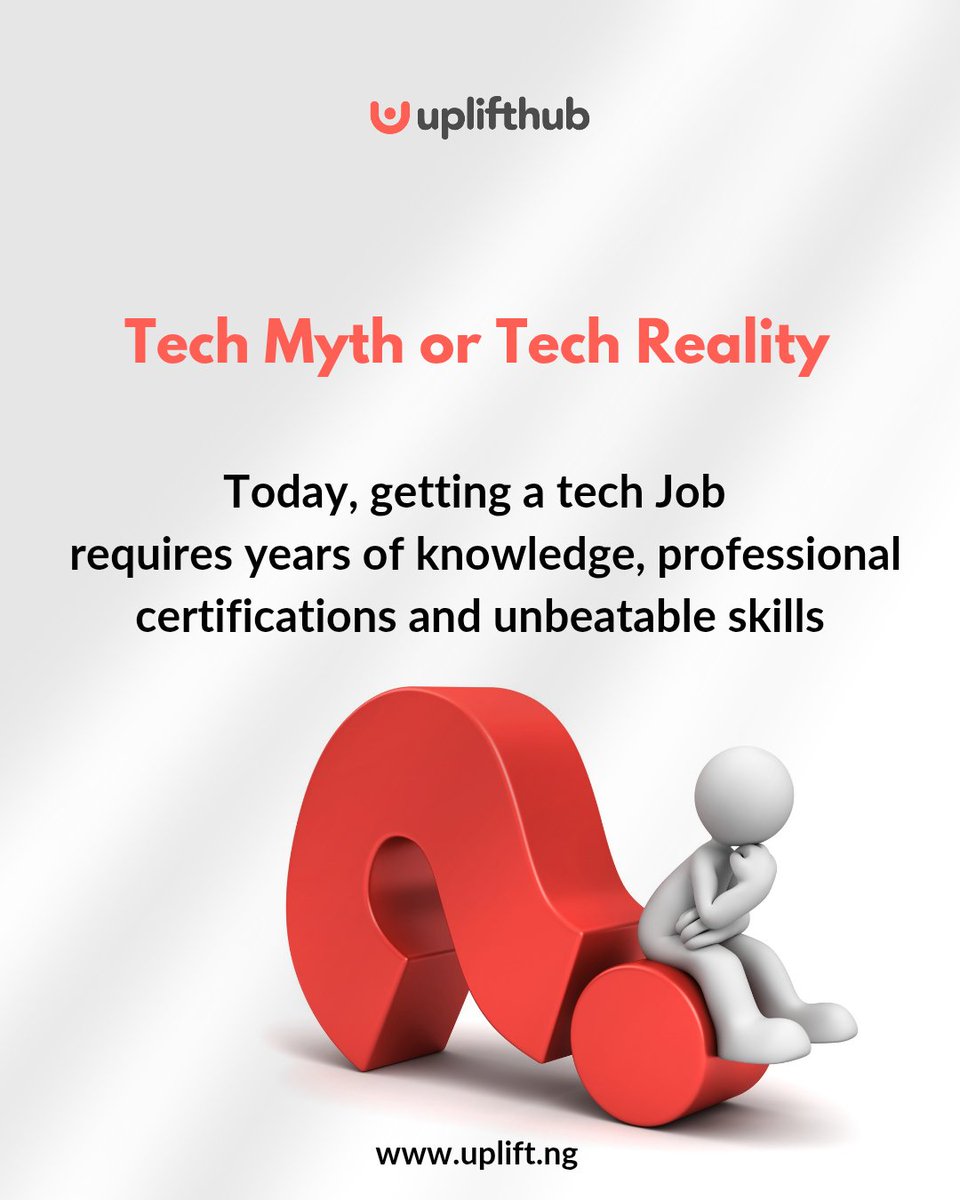 uplifthubng's tweet image. Tell us in the comments 

Is this statement a fact or fiction in the tech industry today?

Which team do you agree with?
Tech Myth or Tech Reality

Tell us in the comment section.

#Uplifthub
#Techgames
#MythorReality