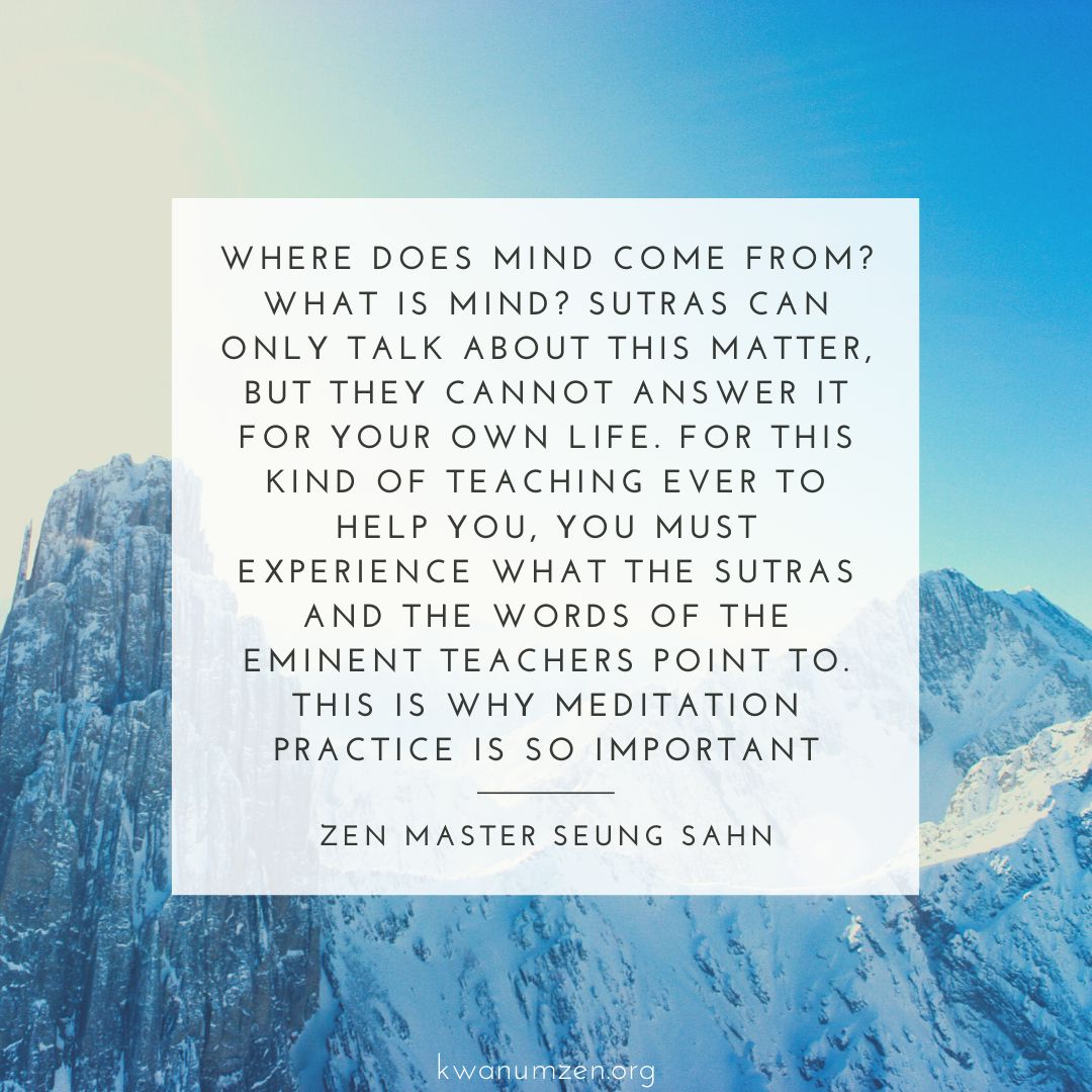 "Where does mind come from?" Quote by Zen Master Seung Sahn. #zen #mind #sutras #meditation #zmseungsahn #kwanumzen See more quotes: bit.ly/4hXjAsF