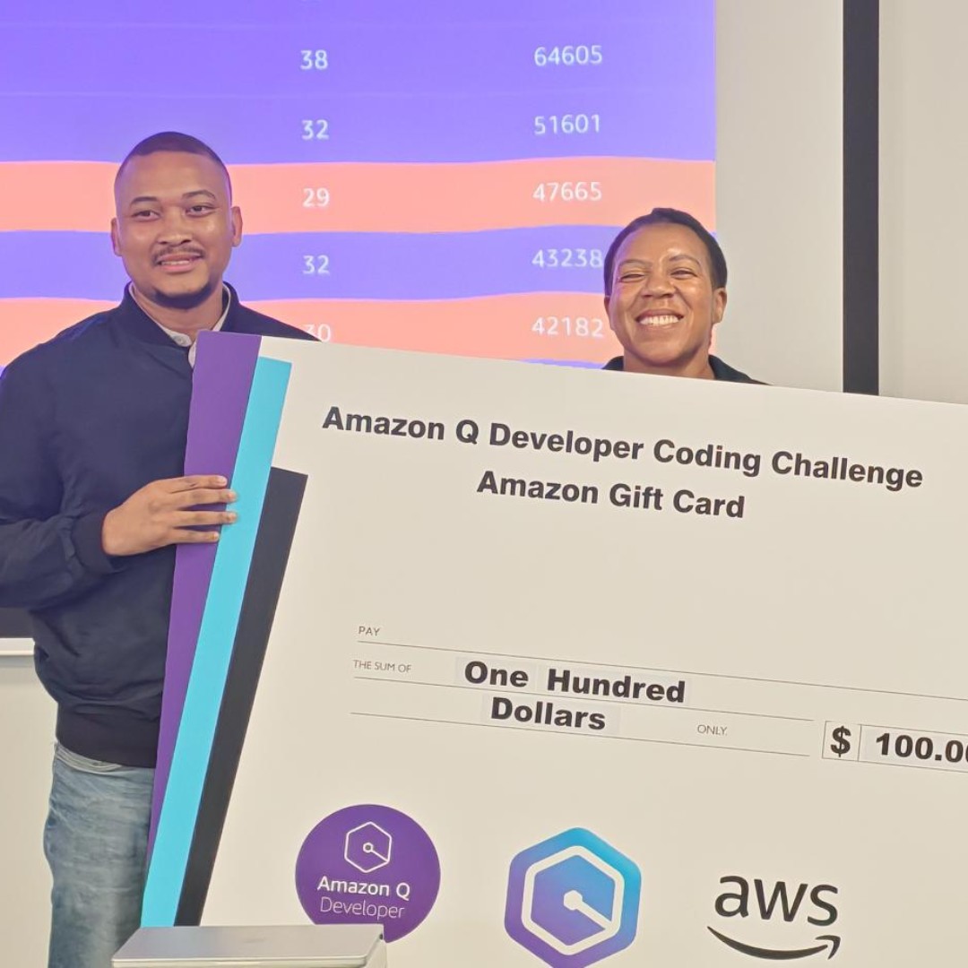bbdsoftware's tweet image. We brought the heat! 🔥 The @AWS Coding Challenge in Johannesburg was an absolute blast! We were proud to host some coding wizards, using Amazon Q Developer to crush the challenges and compete for some sweet prizes. Huge congrats to all the participants and especially our top…