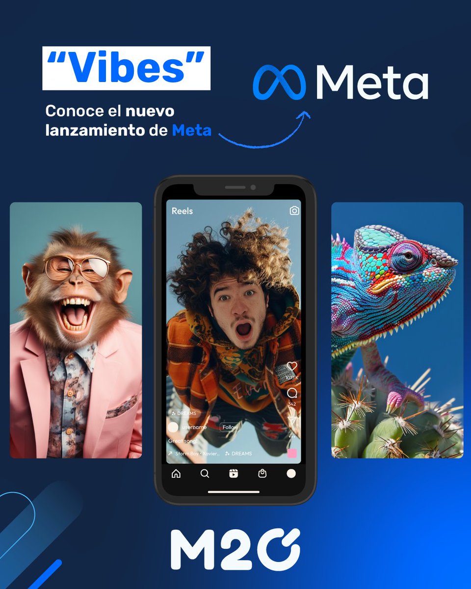 M2OSoluciones's tweet image. 🧠 Meta lanza “Vibes”: el nuevo feed solo para contenidos generados por IA
La IA ya no solo impulsa el contenido, ahora tiene su propio espacio dentro de las plataformas sociales. Meta comienza a probar Vibes, un feed que agrupará publicaciones generadas 100% por IA.