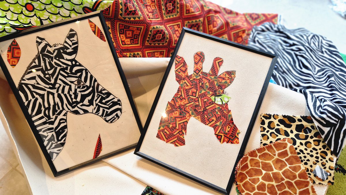It's #halfterm! Don't miss the chance to make super-cool African safari animals using bold, vibrant and wild textiles!  Monday 27th Oct, 5 years plus, book here now vrcl.uk/46kyjJh #blackhistorymnth #eastlondon #redbridge #daysoutwithkids #valentinesmansion
