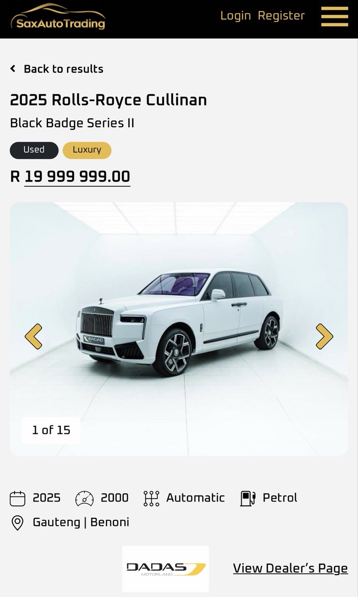 saxautotrading's tweet photo. The PINNACLE of Luxury, the majestic Rolls Royce Cullinan. This Black Badge series is a masterpiece, a true work of art. This beauty is packing serious power with a 6.8L V12 engine, serving movement in luxury. Available for sale on SAX AUTO TRADING, link here 👇 

https://t.co/oSPP9oDCh9

@Dadasmotorland1 
#saxautotrading #rollsroycecullinan #luxurycars #trend #rollsroycecars