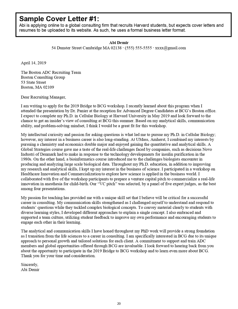 ScholarshipfPhd's tweet photo. Harvard University recommended Cover Letter Sample