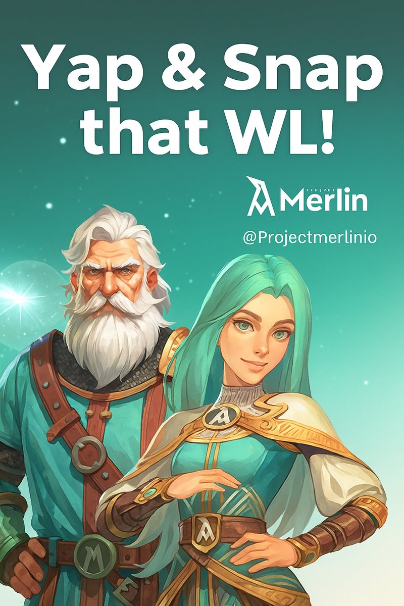 AJSpro_'s tweet image. 🪄 Merlin Yaps is LIVE!
Talk, earn &amp;amp; get WL with @projectmerlinio 💬✨

Top Yappers:
#1–5 → $1000 $MRLN + WL
#6–10 → $750 $MRLN + WL
#11–40 → $500 $MRLN + WL
#41–75 → WL
#76–200 → FCFS WL

🔗 yaps.projectmerlin.io
WL = NFT Launch + 🎁 $300K pool 💰
Start yapping now 👀