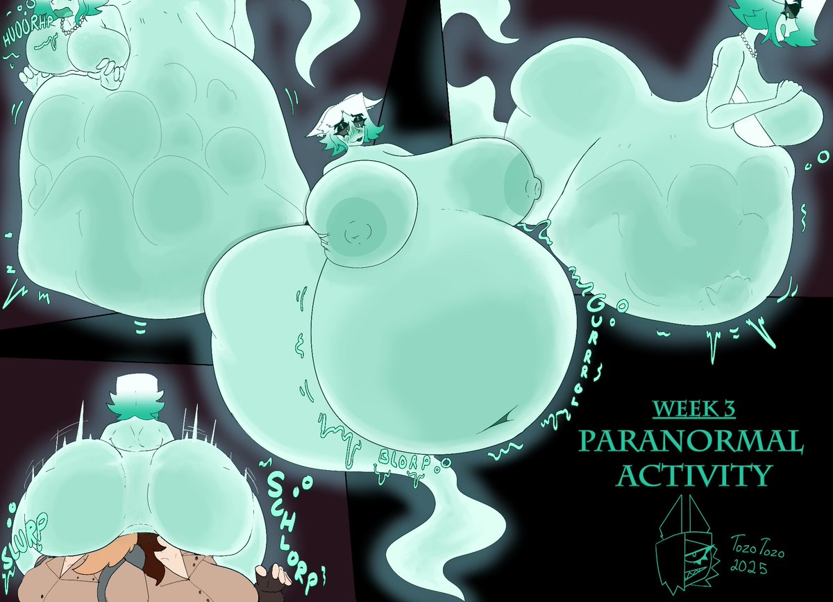 CW: Mass Vore, AV, WG
//

Voretober continues with week 3! A follow up to my Ghostly Demi-Zera from last year! This time her two victims are back to try and bust this ghost!

The only thing they'll be busting though is her waistline...