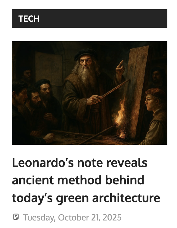 newsflorence's tweet photo. Da Vinci may have anticipated the Japanese Shou Sugi Ban technique, burning wood to make it more durable and sustainable.
https://t.co/Hp9jYX6c7e https://t.co/14Wj7J6rZm