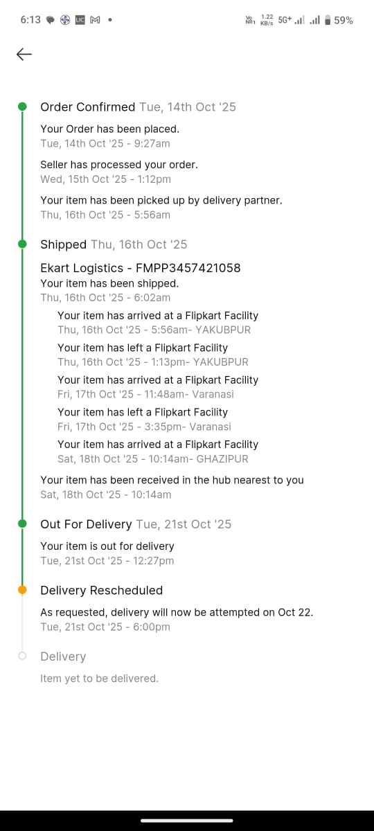 Possessive47's tweet photo. Hi, @flipkartsupport @Flipkart your delivery executive not delivering the product at  home and also misbehaving on phone call. For 3rd time my product date is reschedule but not get received. Your delivery executive threaten to go 1km from home to take product. https://t.co/uFerEdZuKs