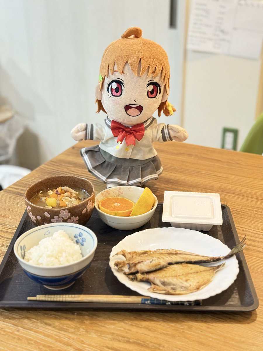 今日のよるごは…

沼津のアジの干物にけんちん汁、ごはんは"するがの極み"にて🍚🐟

フルーツは西浦産の"由良みかん"なのだ🍊

#浦の星パペット部
#ARATAメシ