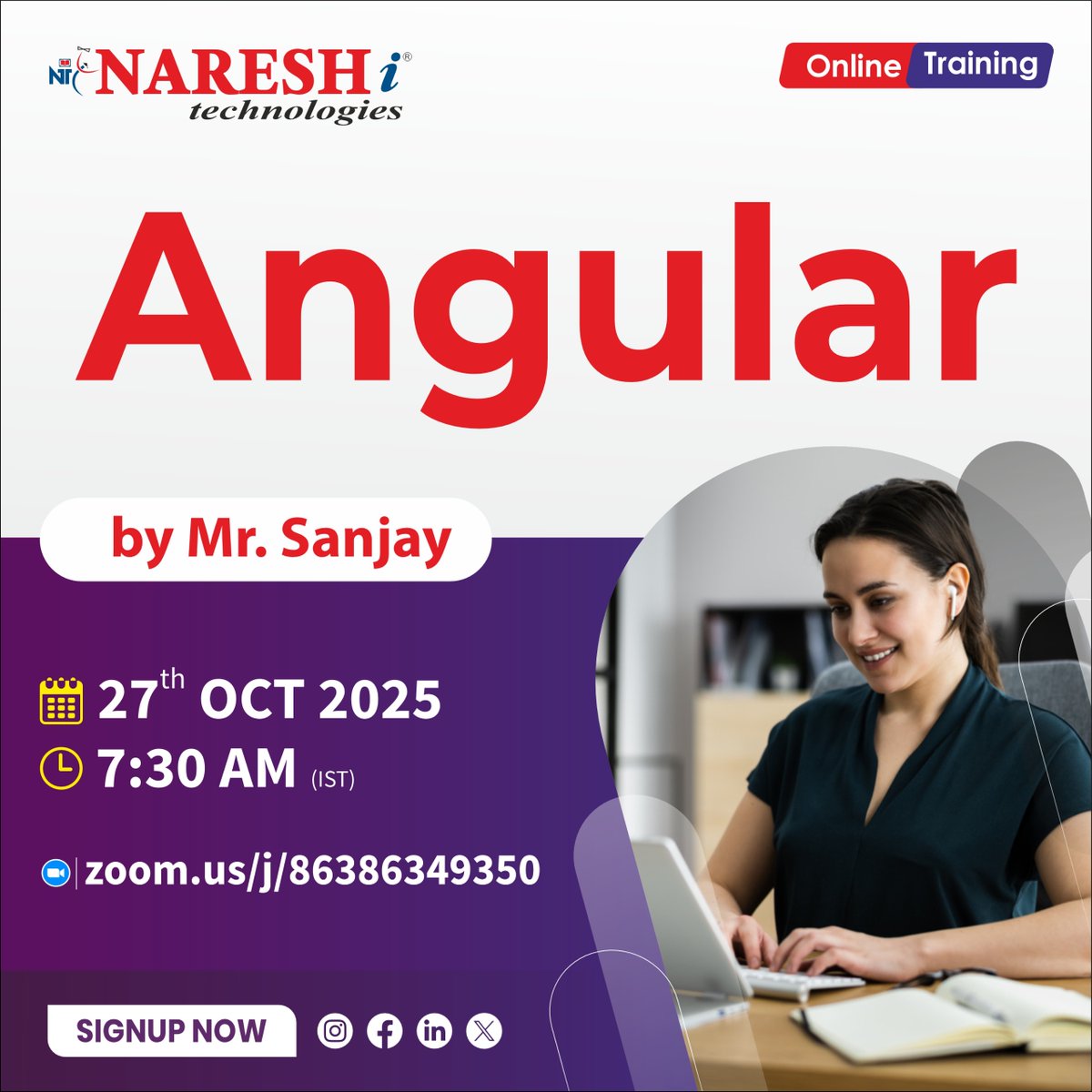 nareshitech's tweet image. 🚀 Master Angular and Build Dynamic Web Apps Like a Pro!
👉 Register Now: t.ly/Angular-27OC
📅 Starting: 27th October 2025 | 🕢 Time: 7:30 AM (IST)
#AngularTraining #FrontendDevelopment #WebDevelopment #LearnAngular #AngularCourse