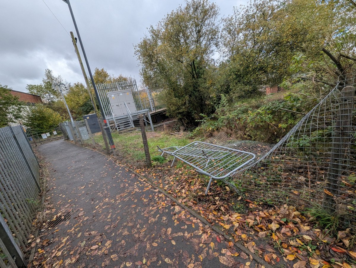 Hey <a href="/tfwrail/">Trafnidiaeth Cymru Trenau Transport for Wales Rail</a> someone's knocked the fence down on the path to cwmbach station