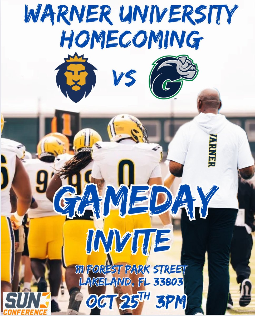 Thank you <a href="/CoachJoeNieves/">Coach Joe Nieves</a> for the gameday invite!💙🧡
<a href="/WarnerUFootball/">Warner Football</a> <a href="/Brolle0989/">Coach Benjamin Rolle</a> <a href="/gump__2/">Coach Craig💫</a> <a href="/CoachEpic_65/">Neil Warthen 👽☠️🏈</a> <a href="/NChandler45/">Coach Sheed</a>