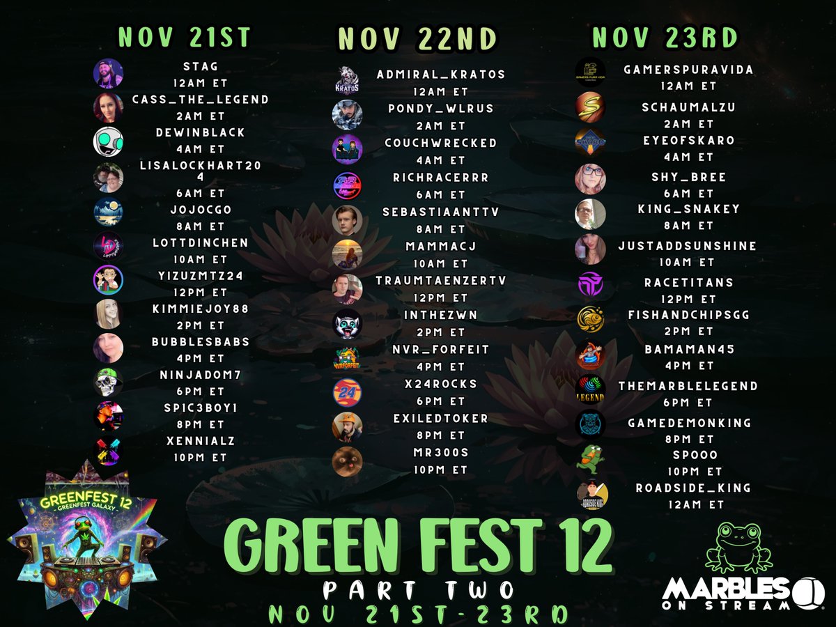 The Ultimate Green Odyssey
Green Fest 12 November 17-23