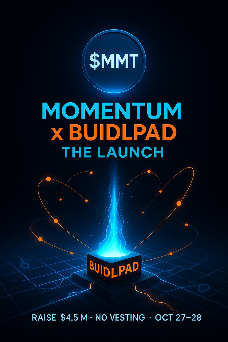 💥 Momentum $MMT Sale on @Buidlpad

🚀 Sui’s top DEX launches its token
Backed by @okxventures <a href="/coinbase/">Coinbase 🛡️</a> <a href="/circle/">Circle</a> 
<a href="/MMTFinance/">MomentumⓂ️Ⓜ️T</a> <a href="/buidlpad/">Buidlpad Ⓜ️Ⓜ️T</a>